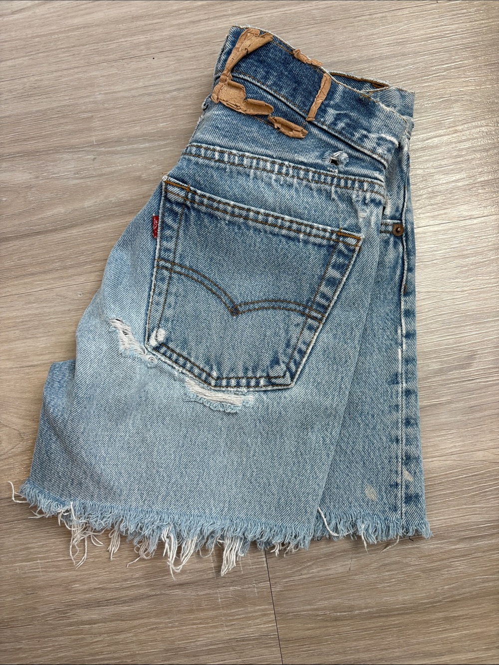 Vintage Levi's Light Blue Distressed Cutoff Denim Shorts